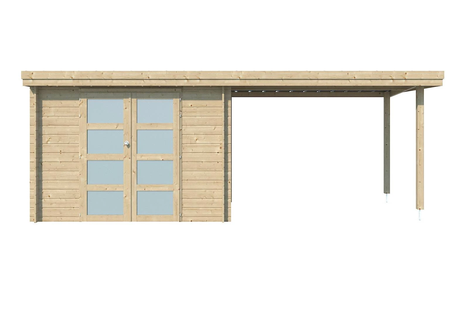 Woodlands Blokhut Oregon met Overkapping 595 x 205 cm - Afbeelding 2